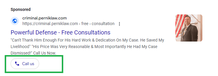 call extension ads extension example