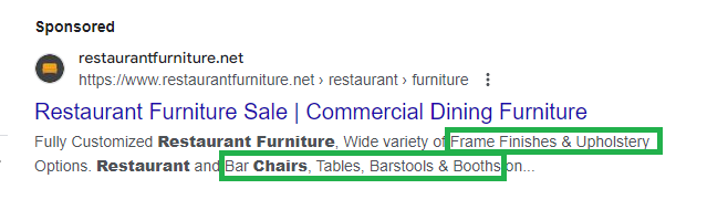 structure snippet ad extension example